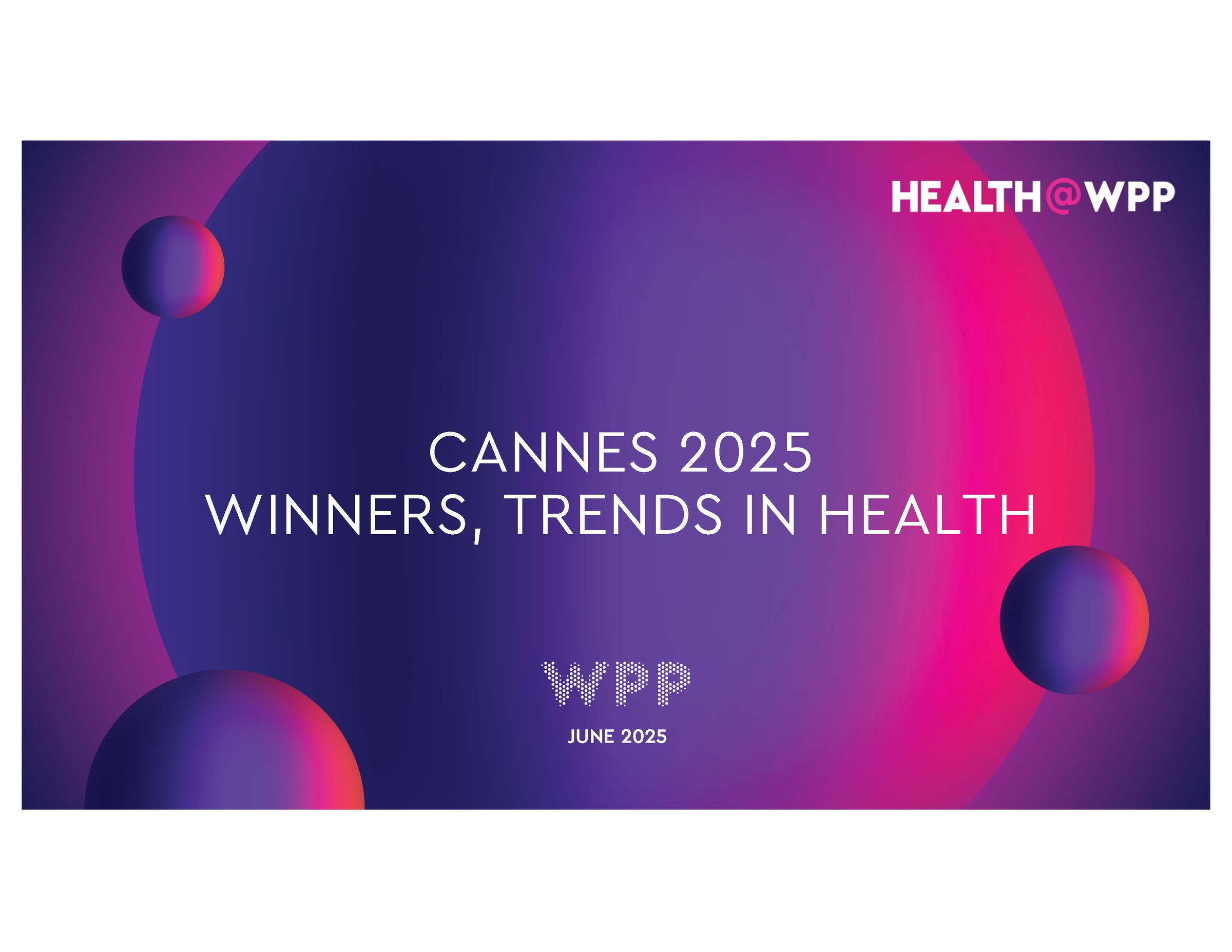 Health @ WPP report — page 1